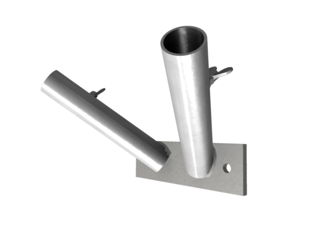 Wall bracket 28 mm, 30° for 2 flagstaffs