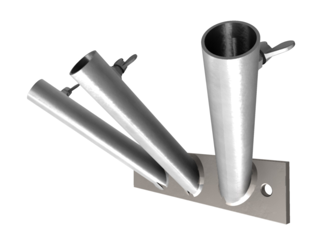 Staffa a parete 28 mm, 30° per 3 aste