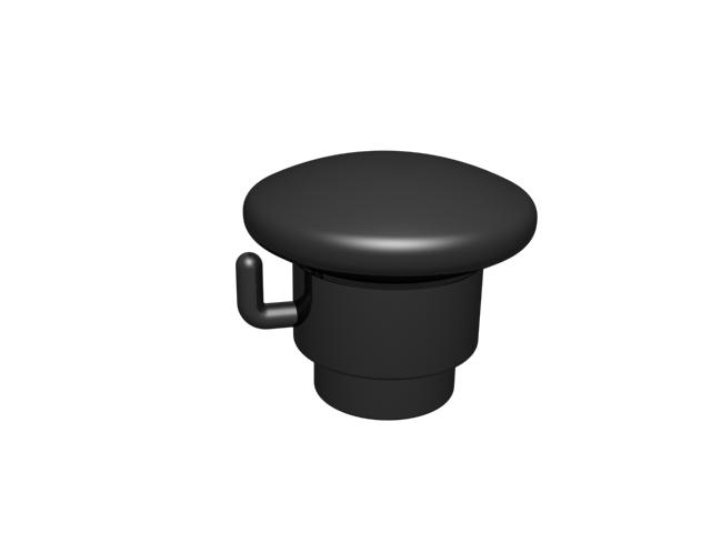 End cap with hook black 28/35 mm