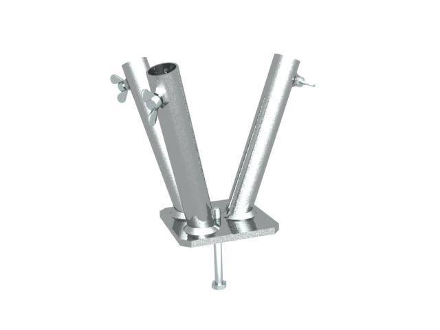 Steel flagstaff holder Ø 28 mm, 3-way