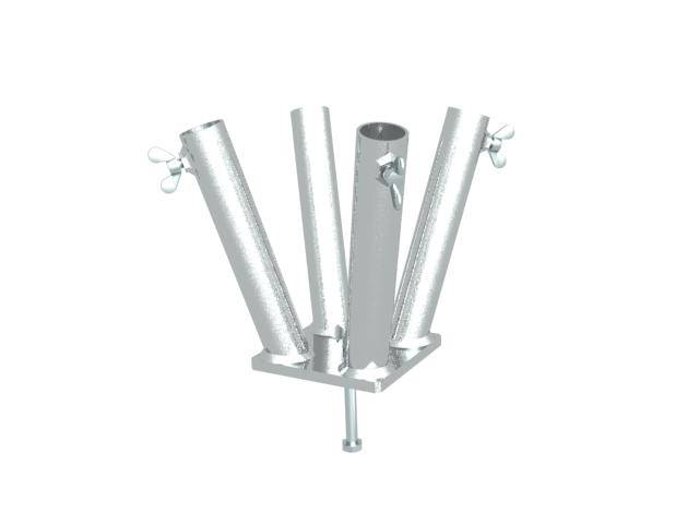 Support en acier Ø 28 mm pour 4 hampes