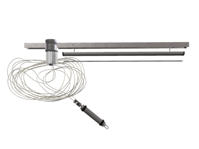 Hoistable swivel arm with aluminium swivel head