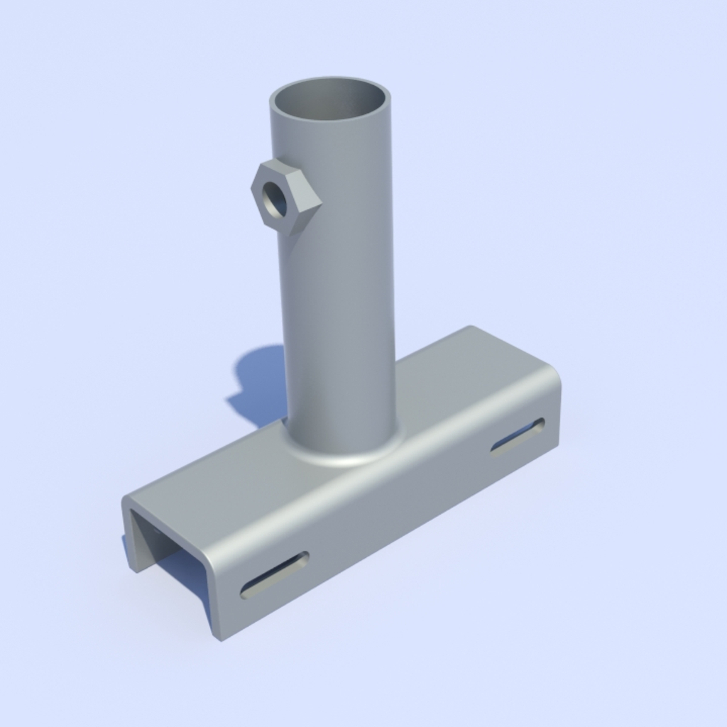 Fixation pour candélabre avec potence 28 mm, 90°