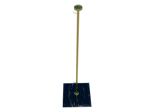 Gold table banner stand with black marble base