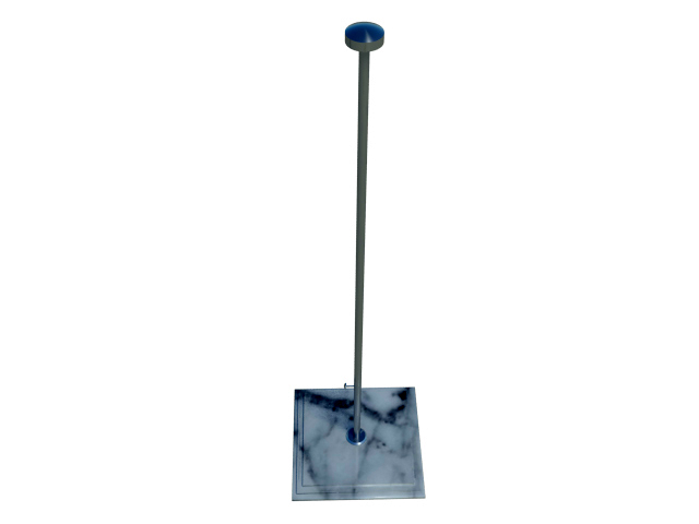 Support de drapeau de table chromé avec socle en marbre blanc