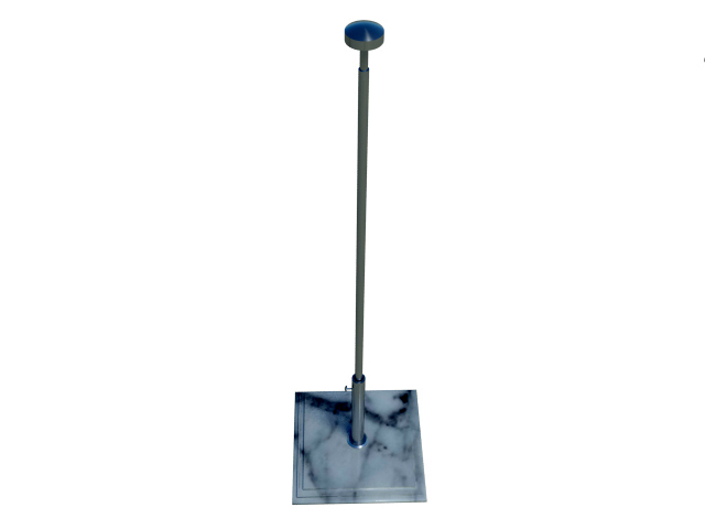 Supporto da tavolo telescopico cromato con base in marmo bianco