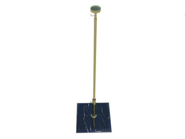 Gold telescopic table stand with black marble base