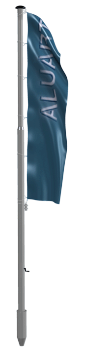 Crank-operated flagpole