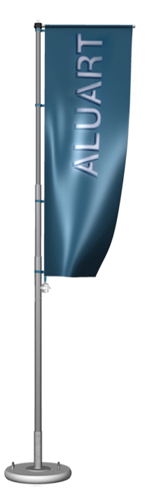 Telescopic swivel-arm flagpole Deluxe